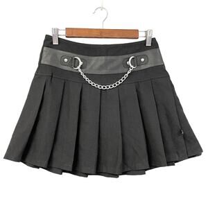 Royal Bones Daang Goodman Pleated Skirt Womens Small Chain Gothic‎ Emo Grunge